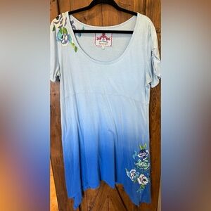 Johnny Was Floral Blue Ombre Women's Top